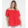 Blusa de moda con hombros descubiertos y tallas grandes para mujer OEM